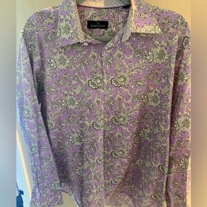 Bugatchi UOMO Paisley Purple  Men's Dress‎ shirt Size Large
